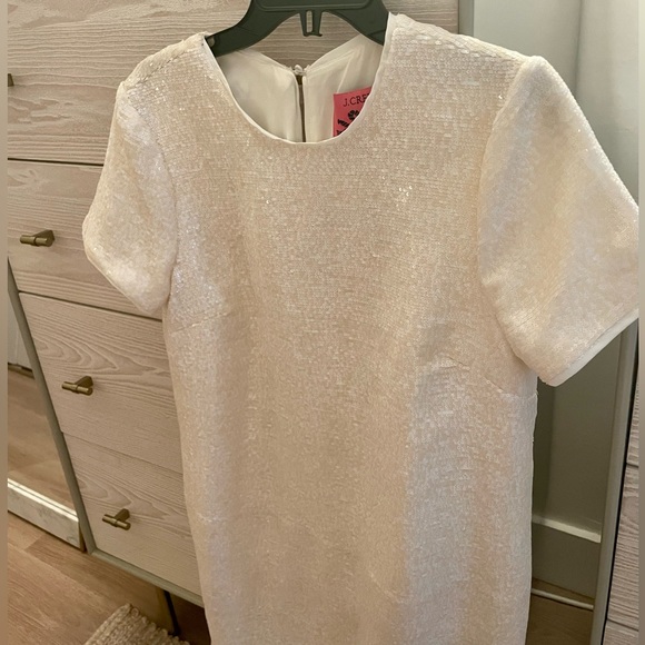 JCrew White Sequin Maxi Shift Dress size 10 NWT - Picture 6 of 9